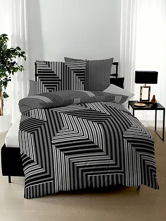 KAEPPEL | Linge de lit en flanelle 70x90cm/140x200cm ESCAPE Or | schwarz